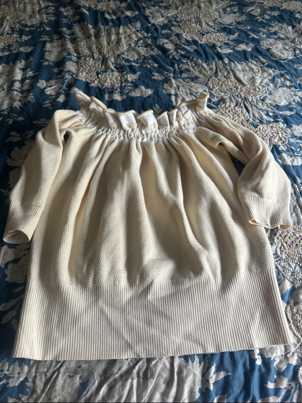 3.1 Phillip Lim Off-Shoulder Ruffled Knit Top - Cream